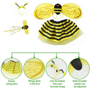 CM006 Conjunto <span class=keywords><strong>de</strong></span> Vestido <span class=keywords><strong>de</strong></span> Fiesta <span class=keywords><strong>de</strong></span> Halloween para Niños, Disfraz <span class=keywords><strong>de</strong></span> <span class=keywords><strong>Mariquita</strong></span> y Abeja, Falda Tutú, Diadema, Ala <span class=keywords><strong>de</strong></span> Hada, Disfraz <span class=keywords><strong>de</strong></span> Halloween para Niñas - Product Image 3