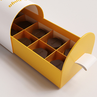 Calendrier de l'Avent de Noël personnalisé, boîte cadeau en chocolat, emballage en papier rigide pliable avec feuille d'or