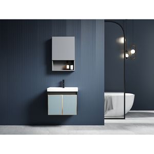 CR Aluminum <b>Bathroom</b> Vanity Unit With Mirror <b>Cabinet</b> White Ceramic Basin - Product Image 4