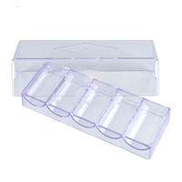 YH 100 pièces Plateau à jetons de poker en acrylique transparent pour contenir des jetons de poker de 45 mm
