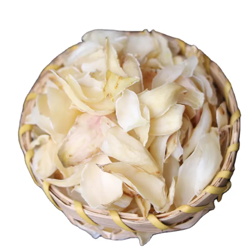 Rebanada de raíz de lirio china, color blanco, té de flores secas, embalaje a granel, suministro de fábrica