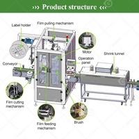 Petite machine d'étiquetage automatique à vapeur thermique pour gobelets en PP, film d'étiquetage rétractable, tunnel de chauffage, étiqueteuse