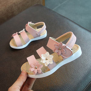 Sandalias para Niñas, Diseño de Moda, Princesa, Punta Abierta, para Playa, con Hermosas Flores, Zapatos Infantiles - Product Image 4