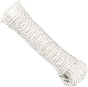 16 Brins Tressé Coton Poly 5mm Coton Ciré Sash Corde 100ft pour Emballage