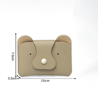 Porte-cartes en cuir PU motif litchi, mini-portefeuille portable pour cartes de crédit et d'identité, avec boucle, sac à monnaie tendance pour femme - Grande Vente