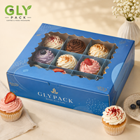 Boîte à cupcakes personnalisée en gros avec fenêtre et séparateur, emballage en papier de qualité alimentaire pour pâtisseries, desserts, cadeaux et plats à emporter