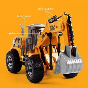 Nueva llegada <span class=keywords><strong>1</strong></span>:30 6 funciones control remoto camión de plástico RC auto-show vehículo de ingeniería de excavación de brazo alto - Product Image 3