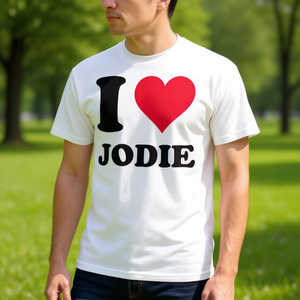 Camiseta I Love Jodie de algodón blanco unisex para adultos talla mediana - Product Image 2