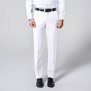 Pantalones de Traje Casuales para Hombre, Ajustados, Impermeables, Elásticos, de Tela Suave de Mezcla de Algodón, Cintura Media, Cierre de Cremallera, Venta al Por Mayor - Product Image 2