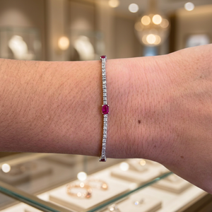 Bracelet tennis EtherStar Jewels avec diamants de laboratoire certifiés IGI, taille brillant 1,80 carat, or massif 18K 14K 10K, argent 925, cadeau - Product Image 3