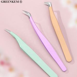 8シェイプデザインチタン金メッキまつげまつげ延長ピンセット複数色オプションカスタムロゴまつげクリップ - Product Image 3