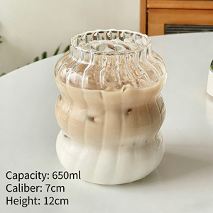 แก้วกาแฟดีไซน์ใหม่ สำหรับใช้ในบ้าน ใส่นม อาหารเช้า กาแฟ น้ำผลไม้ น้ำเย็น - Product Image 4