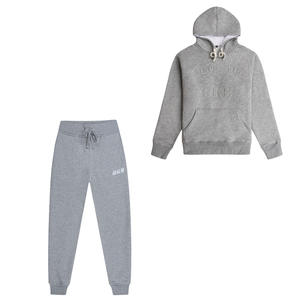 Personnalisé poids lourd Vintage lavage à l'acide deux pièces ensemble femmes à capuche français éponge survêtement Long hiver survêtement capuche pantalons de survêtement - Product Image 4