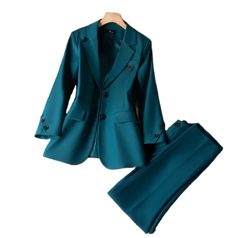 Cộng Với Kích Thước S-3XL Của Phụ Nữ Blazer Và Quần 2-Mảnh Thiết Lập Phụ Nữ Dài Tay Văn Phòng Chuyên Nghiệp Phù Hợp Với Trang Phục Chính Thức Quần Phù Hợp Với