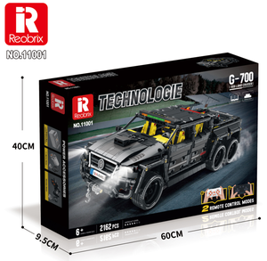 2162 Uds Reobrix 11001 Rc camión ciudad aplicación técnica Control remoto grande 6x6 coche modelo MOC ladrillos de plástico Juguetes Juegos de bloques de construcción - Product Image 6