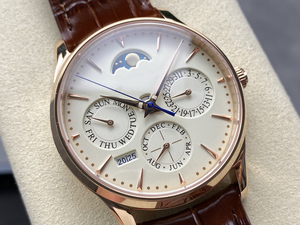 Reloj de Vestir de Lujo para Hombre, Multifunción, Calendario Perpetuo, Correa de Cuero Marrón, Fase Lunar, Mecánico - Product Image 2