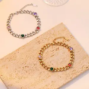YAZS Best Gift For Girl Zircon Stone Cz Diamond Ladies Hand Rose Gold Custom Fashion Jewelry 12 Pcs Bracelet