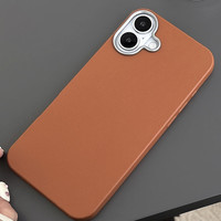 Funda Protectora para Teléfono Móvil de TPU con Textura de Cuero Simple, Color Sólido, Antigolpes, con Protección Metálica para la Cámara, para iPhone 16 15 Pro Max 14 Plus 13
