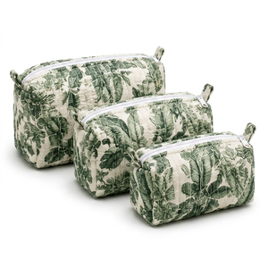 Set de Bolsas Cosméticas Acolchadas con Estampados de Animales, Bolsas de Maquillaje con Cierre para Estuches, Organizador de Viaje, Logotipo Personalizado, Estilo Indio Tradicional - Product Image 1