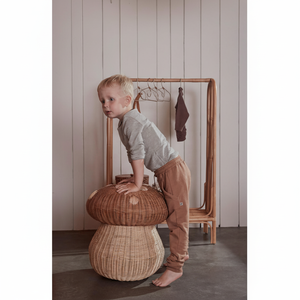 Cesta de almacenamiento tejida a mano con forma de hongo y tapa |   Cesta de almacenamiento para juguetes y ropa para habitaciones infantiles y decoración del hogar. - Product Image 1