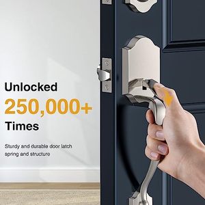 Maniglia per Serratura Stile Americano di Alta Qualità, <span class=keywords><strong>in</strong></span> Lega di Zinco con Cilindro <span class=keywords><strong>in</strong></span> Ottone Massiccio, Chiavistello Regolabile, Facile da Installare - Product Image 5