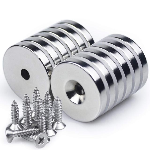 Super Strong N52 Neodymium Industrial Magnet with 3.5mm Countersunk Hole Nickel Coated Custom Size