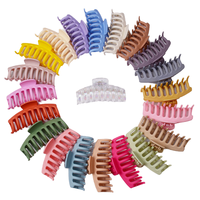 Pinces à cheveux en plastique givré de 11 cm, couleur unie, finition mate, design géométrique, transparentes, pour filles, usage quotidien