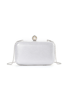 Bolso de Mano Tipo Clutch con Cadena de Perlas y Diamantes, Estilo Lujoso para Fiestas y Eventos - Product Image 5