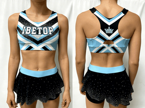 Conjunto de Top Corto y Pantalones Cortos de Animadora Personalizados con Tinte Completo para Niñas Adultas, Ropa de Práctica con Diseño de Mariposa - Product Image 6