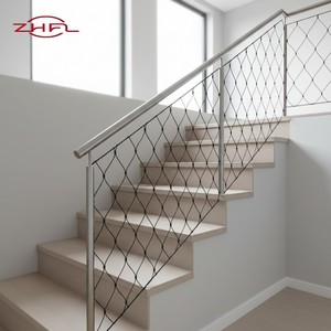 Factory Supply Stainless Steel <b>Wire</b> Rope Mesh Diamond Pattern Knitted <b>Wire</b> Mesh Protecting Safety <b>Net</b> Woven Technique - Product Image 6