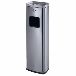 Cenicero vertical <span class=keywords><strong>de</strong></span> acero inoxidable con zona <span class=keywords><strong>de</strong></span> fumadores <span class=keywords><strong>de</strong></span> pie y cubo <span class=keywords><strong>de</strong></span> basura <span class=keywords><strong>de</strong></span> extinción <span class=keywords><strong>de</strong></span> <span class=keywords><strong>humo</strong></span> - Product Image 1