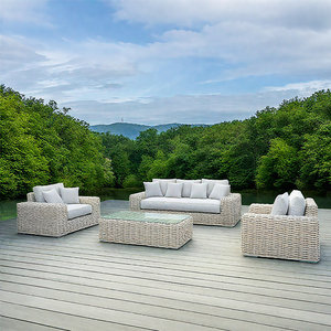 เฟอร์นิเจอร์หวาย PE สไตล์โมเดิร์นหรูหราเซ็ตเก้าอี้ระเบียงและโซฟาสำหรับโรงแรมลานบ้านวิลล่าหรือการพักผ่อนภายนอกอาคาร - Product Image 3