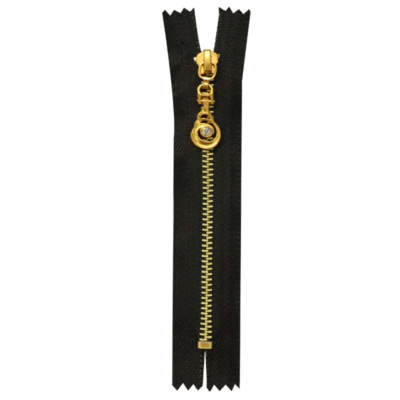 #3 gold metal fancy fashion zipper