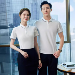 Promotional Polo Shirts Short Sleeve Solid Color Cotton Breathable Work Uniforms Summer Corporate Wear - Product Image 2