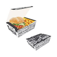 Emballage personnalisé Matériaux recyclés Biodégradables Papier kraft de qualité alimentaire Boîtes rigides Fermeture magnétique pour boîte à lunch pour hamburger