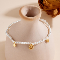 Français Romantique 925 Sterling Silver Plaqué Or Bracelet Femmes Élégant Tempérament Coeur Étoile Perle Bracelet Bijoux