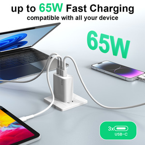 Chargeur universel SChitec AU 65W rapide GaN pour ordinateur portable, triple port, charge rapide, type-C, chargeur mural USB pour ordinateur portable Samsung iPhone - Product Image 5