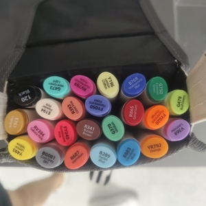 Marqueurs <span class=keywords><strong>à</strong></span> <span class=keywords><strong>alcool</strong></span> professionnels double embout (pinceau et pointe biseautée) sans bavure pour <span class=keywords><strong>feutre</strong></span> - Product Image 3