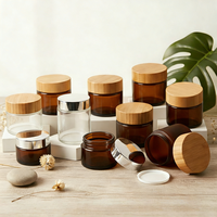 10g 15g 20g 30g 50g bouteilles cosmétiques en verre vert clair givré personnalisées 50ML 100ML bouteille cosmétique en verre dépoli de luxe vert