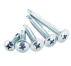 Pan Head Zinc Plated Stainless Steel <b>Screws</b> Metric Coarse Thread 12mm Cap Diameter Class 8.8 - Product Image 1