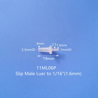JU pipa tinta plastik 2.4/3/4mm, Slip Barb konektor Luer pria untuk pemasangan mudah, pipa tabung tinta