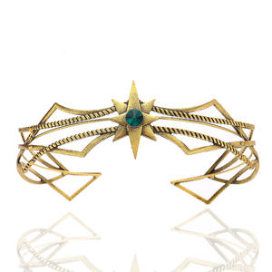 إكسسوارات شعر من سبائك الهوبيت للأقزام من الجبين ، إكسسوارات شعر كبيرة ذهبية العتيقة - Product Image 5