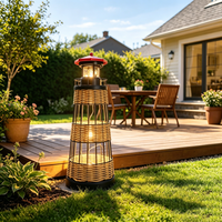 Lampes solaires de jardin imperméables, lampes solaires suspendues en osier pour jardin, lampes solaires extérieures imperméables pour la décoration, éclairage de jardin