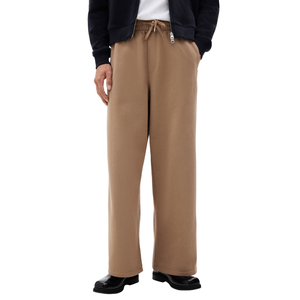 Pantalon droit en molleton d'hiver pour homme de qualité supérieure, taille mi-haute, fermeture élastique, anti-froissement, coupe décontractée - Product Image 1