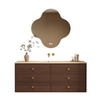 Nouveau Modèle Miroir Intelligent Créatif Écologique, Meuble de Salle de Bain Mural avec Lavabo en Granit, Table de Toilette pour Hôtel, Appartement, Villa