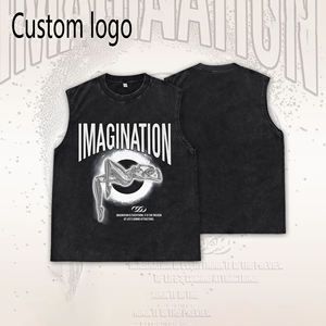 Camiseta sin Mangas Estilo Hip-Hop Vintage Lavada de 230g con Logotipo Personalizado - Chaleco Unisex Estampado en DTG Inspirado en la Imaginación - Product Image 2