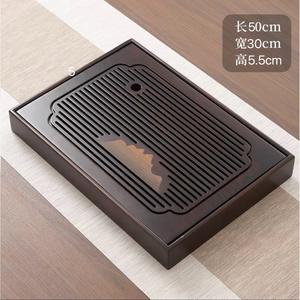 Grand plateau à thé pour le stockage de l'eau, petit plateau à thé de style chinois avec drainage, table à thé à grande capacité, grande capacité pour le bureau - Product Image 2