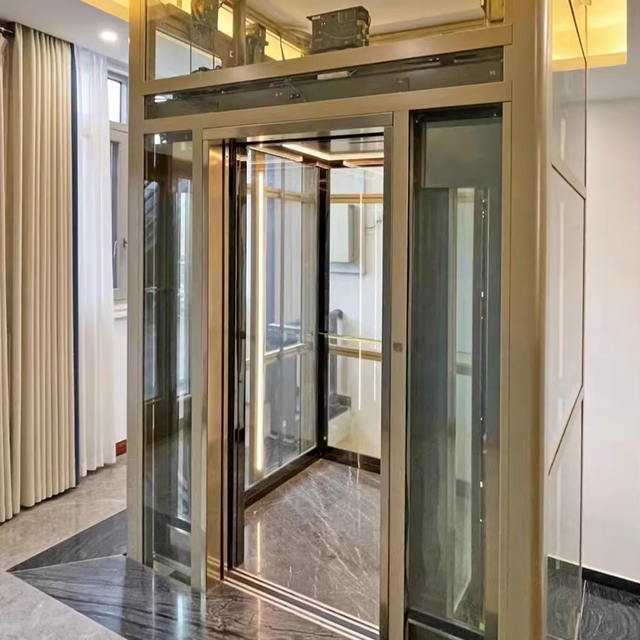 Bulk Discount Glass Cabin Villa Elevator Luxury Customization Hydraulic Home Lift Hotel Passenger Elevator 3-8 Floors
