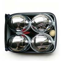 Ensemble de 4 boules de pétanque avec sac de transport et accessoires complets pour jeu en plein air sur pelouse ou cour