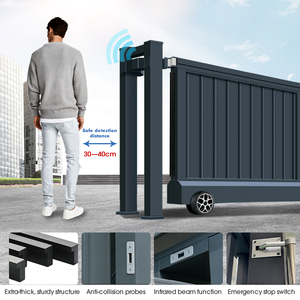 Villa de Diseño Sencillo, Puerta Corredera de Fácil Instalación, Puerta Corredera Personalizada, Sistema de Valla y Puerta de Aluminio - Product Image 4